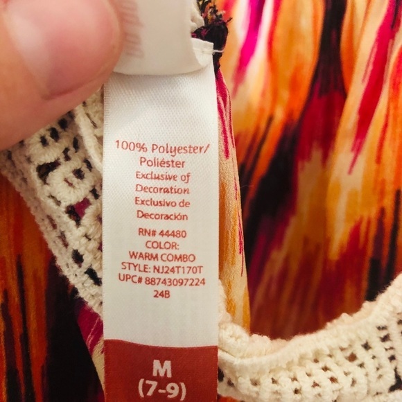 2/$15 No Boundaries - Vibrant Tank with Crochet Detail - Picture 5 of 5